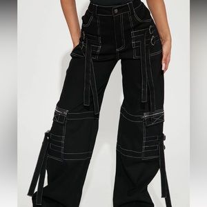 Cruise Control Contrast Stitch Cargo Pants - Black Fashion Nova Medium
